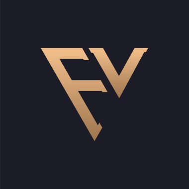 FV Logo Tasarımı. Modern, Minimal, Zarif ve Lüks FV Logosu. Parlak Üçgen Monogram Marka Şirket Kimliği için FV Logo Tasarımı.