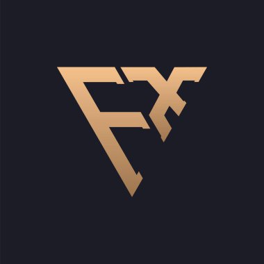 FX Logo Tasarımı. Modern, Minimal, Zarif ve Lüks FX Logosu. Parlak Üçgen Monogram Marka İş Kimliği için FX Logo Tasarımı.