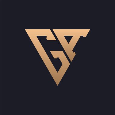GA Logo Tasarımı. Modern, Minimal, Zarif ve Lüks GA logosu. Şık Üçgen Monogram Marka Şirket Kimliği için GA Logo Tasarımı.