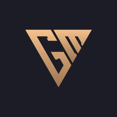 GM Logo Tasarımı. Modern, Minimal, Zarif ve Lüks GM Logosu. Parlak Üçgen Monogram Marka Şirket Kimliği için GM Logo Tasarımı.