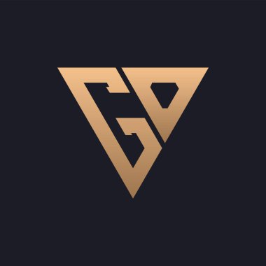 Go Logo Tasarımı. Modern, Minimal, Zarif ve Lüks GO Logosu. Zarif Üçgen Monogram GO Marka Şirket Kimliği Logosu Tasarımı.