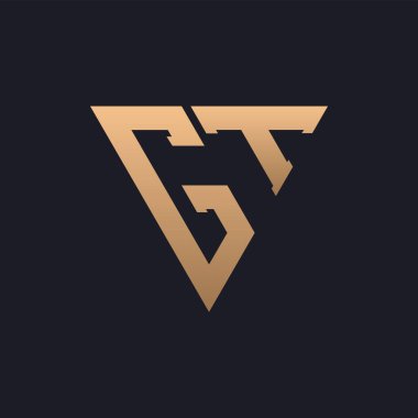 GT Logo Tasarımı. Modern, Minimal, Zarif ve Lüks GT Logosu. Özel Üçgen Monogram Marka Şirket Kimliği için GT Logo Tasarımı.