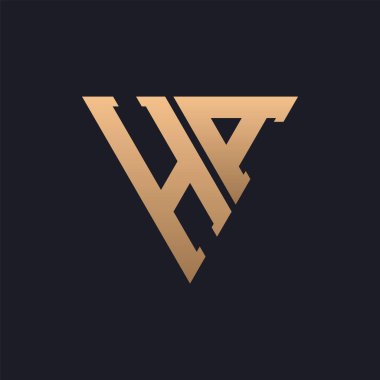Ha logo tasarımı. Modern, Minimal, Zarif ve Lüks HA logosu. Şık Üçgen Monogram Marka Şirket Kimliği için Harf HA Logo Tasarımı.