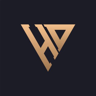 HD Logo Tasarımı. Modern, Minimal, Zarif ve Lüks HD logosu. Şık Üçgen Monogram Marka Şirket Kimliği için HD Logo Tasarımı.