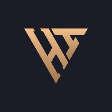 Merhaba logo tasarımı. Modern, Minimal, Zarif ve Lüks HI logosu. Marka Şirket Kimliği için Parlak Üçgen Monogram Harf HI Logo Tasarımı.