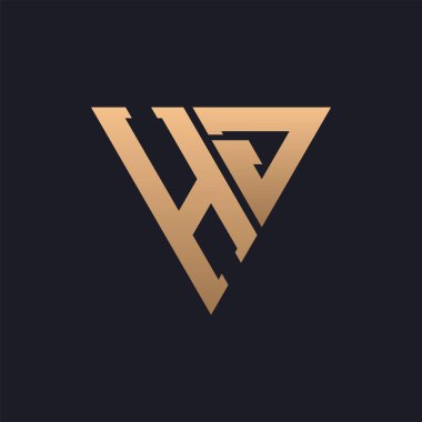 HJ Logo Tasarımı. Modern, Minimal, Zarif ve Lüks HJ logosu. Marka Şirket Kimliği için Parlak Üçgen Monogram Harf HJ Logo Tasarımı.