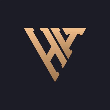 HH Logo Tasarımı. Modern, Minimal, Zarif ve Lüks HH logosu. Şık Üçgen Monogram Marka İş Kimliği için HH Logo Tasarımı.
