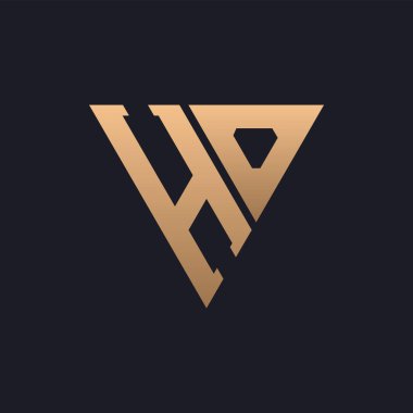 HO Logo Tasarımı. Modern, Minimal, Zarif ve Lüks HO Logosu. Parlak Üçgen Monogram Marka Şirket Kimliği için Harf HO Logosu Tasarımı.