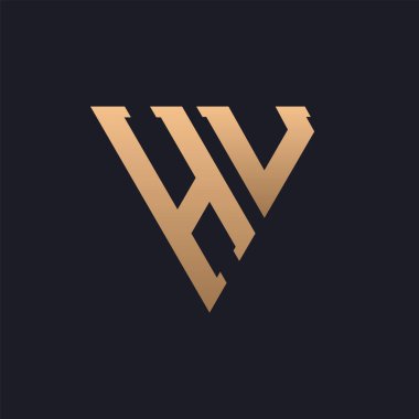 HU Logo Tasarımı. Modern, Minimal, Zarif ve Lüks HU Logosu. Parlak Üçgen Monogram Marka Şirket Kimliği için HU Logo Tasarımı.