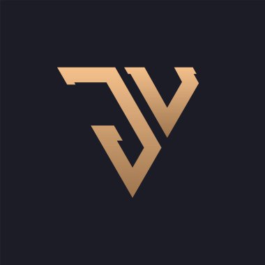 JU Logo Tasarımı. Modern, Minimal, Zarif ve Lüks JU Logosu. Parlak Üçgen Monogram Marka Şirket Kimliği için JU Logo Tasarımı.