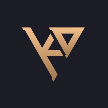 KD Logo Tasarımı. Modern, Minimal, Zarif ve Lüks KD logosu. Parlak Üçgen Monogram Marka Şirket Kimliği için KD Logo Tasarımı.