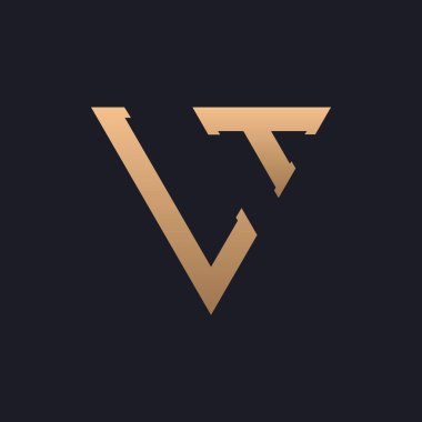 LT Logo Tasarımı. Modern, Minimal, Zarif ve Lüks LT Logo. Marka Şirket Kimliği için Parlak Üçgen Monogram LT Logo Tasarımı.