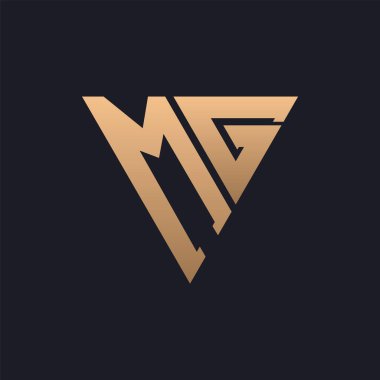 MG Logo Tasarımı. Modern, Minimal, Zarif ve Lüks MG logosu. Parlak Üçgen Monogram Marka Şirket Kimliği için MG Logo Tasarımı.
