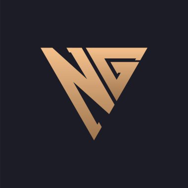 NG Logo Tasarımı. Modern, Minimal, Zarif ve Lüks NG logosu. Parlak Üçgen Monogram Marka Şirket Kimliği için NG Logo Tasarımı.