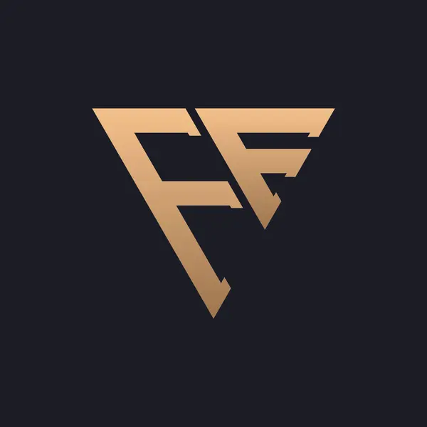 FF Logo Tasarımı. Modern, Minimal, Zarif ve Lüks FF Logosu. Pırıltılı Üçgen Monogram Marka Şirket Kimliği için FF Logo Tasarımı.