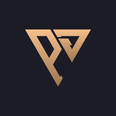 PJ Logo Tasarımı. Modern, Minimal, Zarif ve Lüks PJ Logosu. Parlak Üçgen Monogram Marka Şirket Kimliği için PJ Logo Tasarımı.