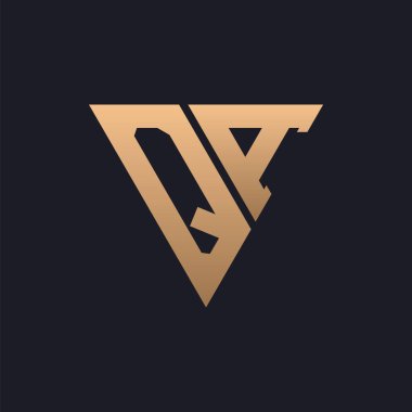 Soru-Cevap Logosu Tasarımı. Modern, Minimal, Zarif ve Lüks QA logosu. Marka Şirket Kimliği için Parlak Üçgen Monogram Harf Logo Tasarımı.