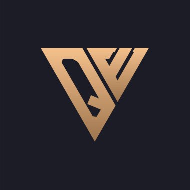 QE Logo Tasarımı. Modern, Minimal, Zarif ve Lüks QE Logosu. Renkli Üçgen Monogram Marka İş Kimliği için QE Logo Tasarımı.