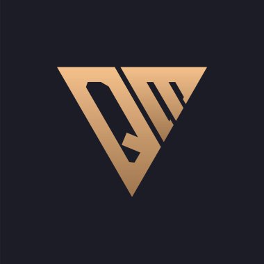 QM Logo Tasarımı. Modern, Minimal, Zarif ve Lüks QM Logo. Parlak Üçgen Monogram Marka İş Kimliği için QM Logo Tasarımı.