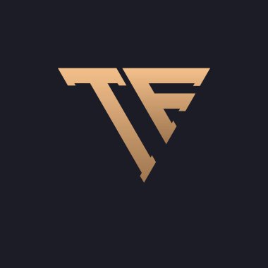 TF Logo Tasarımı. Modern, Minimal, Zarif ve Lüks TF Logosu. Parlak Üçgen Monogram Marka İş Kimliği için TF Logo Tasarımı.