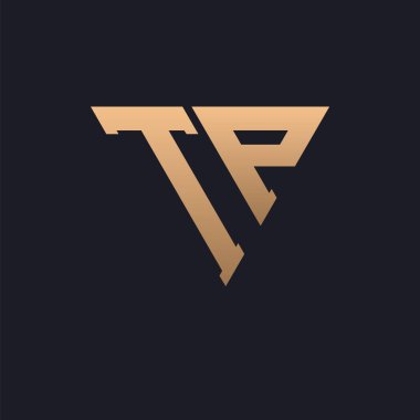 TP Logo Tasarımı. Modern, Minimal, Zarif ve Lüks TP Logosu. Parlak Üçgen Monogram Marka İş Kimliği için TP Logo Tasarımı.
