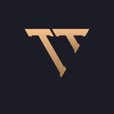 TT Logo Tasarımı. Modern, Minimal, Zarif ve Lüks TT Logosu. Şık Üçgen Monogram Marka Şirket Kimliği için TT Logo Tasarımı.