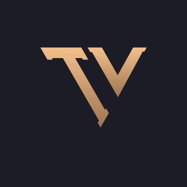 TV Logosu Tasarımı. Modern, Minimal, Zarif ve Lüks TV Logosu. Şık Üçgen Monogram Marka Şirket Kimliği için Mektup TV Logosu Tasarımı.