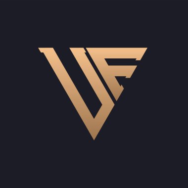 UF Logo Tasarımı. Modern, Minimal, Zarif ve Lüks UF Logosu. Parlak Üçgen Monogram Marka İş Kimliği için UF Logo Tasarımı.