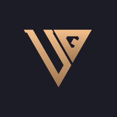 UQ Logo Tasarımı. Modern, Minimal, Zarif ve Lüks UQ logosu. Marka Şirket Kimliği için Parlak Üçgen Monogram Harf UQ Logo Tasarımı.