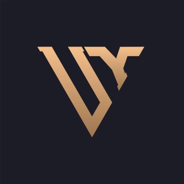 UY Logo Tasarımı. Modern, Minimal, Zarif ve Lüks UY Logosu. Parlak Üçgen Monogram Marka İş Kimliği için UY Logo Tasarımı.