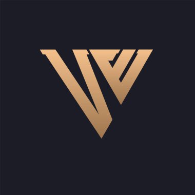 VE Logo Tasarımı. Modern, Minimal, Zarif ve Lüks VE Logosu. Zarif Üçgen Monogram Marka Şirket Kimliği için Zafer Logosu Tasarımı.
