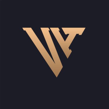 VH Logo Tasarımı. Modern, Minimal, Zarif ve Lüks VH logosu. Özel Üçgen Monogram Marka İş Kimliği için VH Logo Tasarımı.