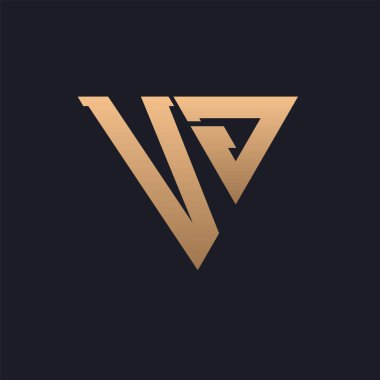 VJ Logo Tasarımı. Modern, Minimal, Zarif ve Lüks VJ Logosu. Parlak Üçgen Monogram Marka Şirket Kimliği için VJ Logo Tasarımı.