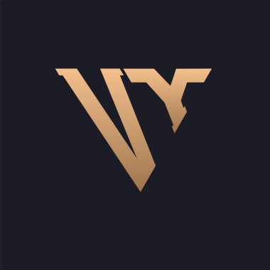 VY Logo Tasarımı. Modern, Minimal, Zarif ve Lüks VY logosu. Parlak Üçgen Monogram Marka Şirket Kimliği için VY Logo Tasarımı.