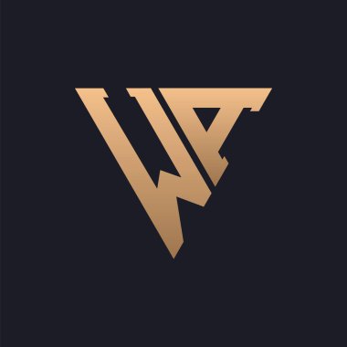 WA Logo Tasarımı. Modern, Minimal, Zarif ve Lüks WA logosu. Marka Şirket Kimliği için Şık Üçgen Monogram Mektup WA Logo Tasarımı.