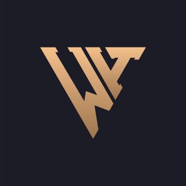 WH Logo Tasarımı. Modern, Minimal, Zarif ve Lüks WH Logosu. Özel Üçgen Monogram Marka İş Kimliği için WH Logo Tasarımı.