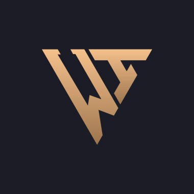 WI Logo Tasarımı. Modern, Minimal, Zarif ve Lüks WI logosu. Parlak Üçgen Monogram Marka İş Kimliği için WI Logo Tasarımı.