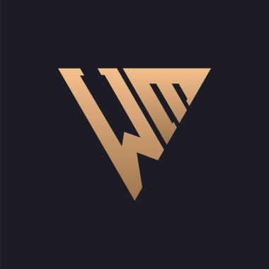WM Logo Tasarımı. Modern, Minimal, Zarif ve Lüks WM Logosu. Şık Üçgen Monogram Marka İş Kimliği için WM Logo Tasarımı.