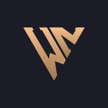 WN Logo Tasarımı. Modern, Minimal, Zarif ve Lüks WN Logosu. Şık Üçgen Monogram Marka Şirket Kimliği için WN Logo Tasarımı.