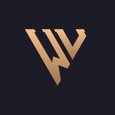 WU Logo Tasarımı. Modern, Minimal, Zarif ve Lüks WU Logosu. Parlak Üçgen Monogram Marka Şirket Kimliği için WU Logo Tasarımı.