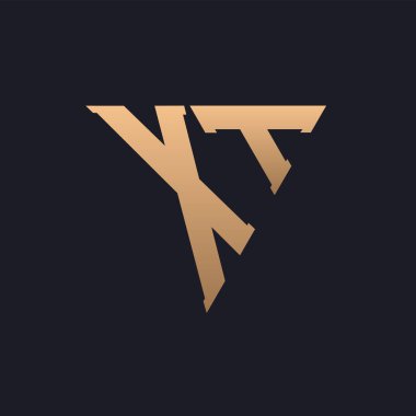 XT Logo Tasarımı. Modern, Minimal, Zarif ve Lüks XT Logo. Özel Üçgen Monogram Marka Şirket Kimliği için XT Logo Tasarımı.