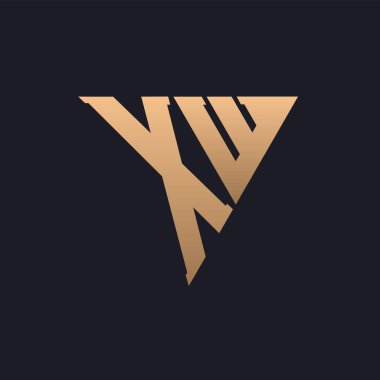 XW Logo Tasarımı. Modern, Minimal, Zarif ve Lüks XW logosu. Parlak Üçgen Monogram Marka İş Kimliği için XW Logo Tasarımı.