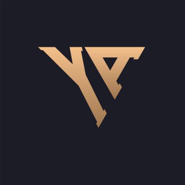 YA Logo Tasarımı. Modern, Minimal, Zarif ve Lüks YA logosu. Parlak Üçgen Monogram Marka İş Kimliği için YA Logo Tasarımı.