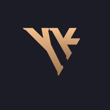 YK Logo Tasarımı. Modern, Minimal, Zarif ve Lüks YK Logosu. Renkli Üçgen Monogram Marka Şirket Kimliği için YK Logo Tasarımı.