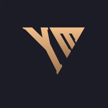 YM Logo Tasarımı. Modern, Minimal, Zarif ve Lüks YM Logosu. Renkli Üçgen Monogram Marka İş Kimliği için YM Logo Tasarımı.