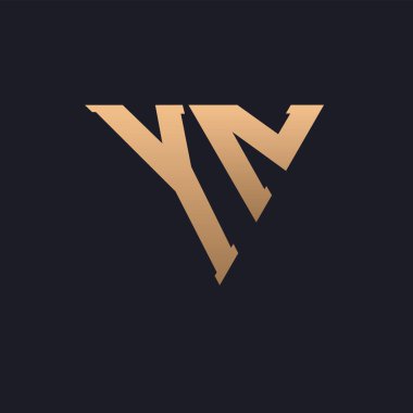YN Logo Tasarımı. Modern, Minimal, Zarif ve Lüks YN Logosu. Şık Üçgen Monogram Marka İş Kimliği için YN Logo Tasarımı.
