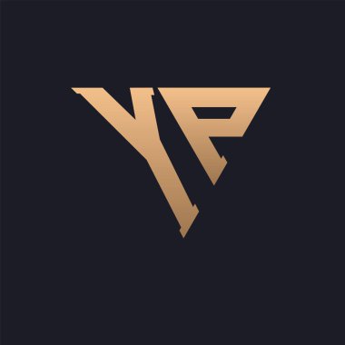 YP Logo Tasarımı. Modern, Minimal, Zarif ve Lüks YP Logosu. Parlak Üçgen Monogram Marka İş Kimliği için YP Logo Tasarımı.