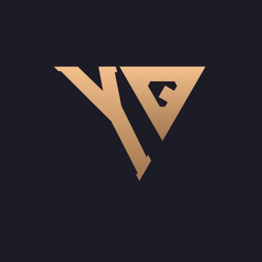 YQ Logo Tasarımı. Modern, Minimal, Zarif ve Lüks YQ logosu. Parlak Üçgen Monogram Marka İş Kimliği için YQ Logo Tasarımı.