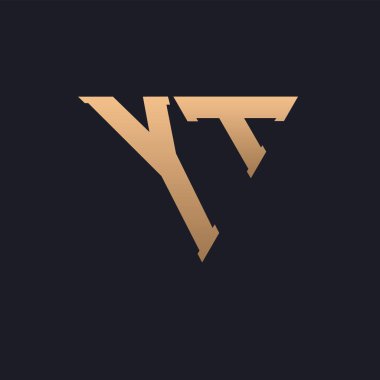 YT Logo Tasarımı. Modern, Minimal, Zarif ve Lüks YT Logosu. Renkli Üçgen Monogram Marka Şirket Kimliği için YT Logo Tasarımı.