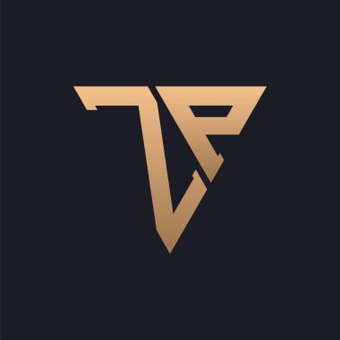 ZP Logo Tasarımı. Modern, Minimal, Zarif ve Lüks ZP Logosu. Özel Üçgen Monogram Marka Şirket Kimliği için ZP Logo Tasarımı.